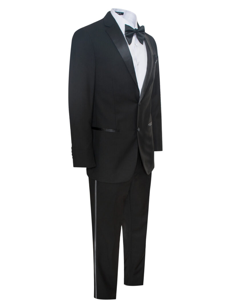 Men's Premium Modern Fit Black Two Buttons Tuxedo