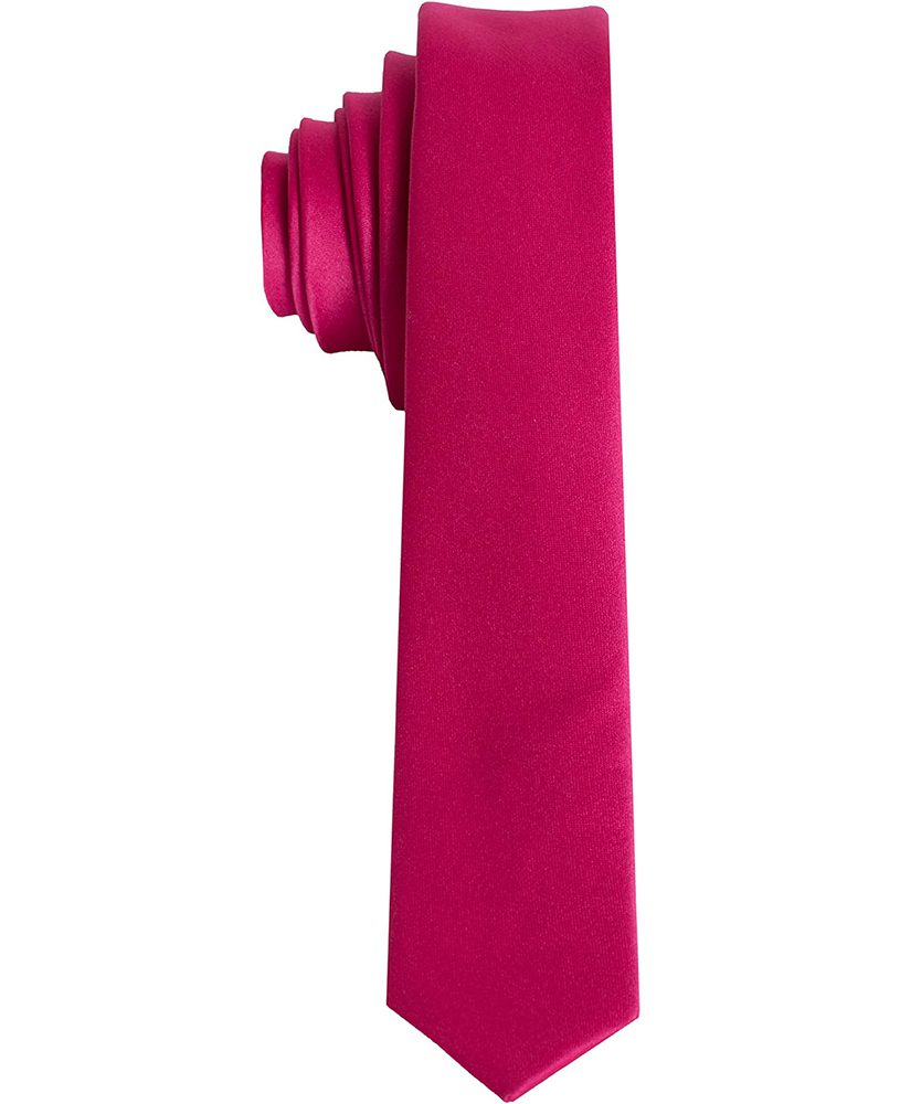 Premium Super Skinny Fuchsia-Hot Pink Necktie For Suits
