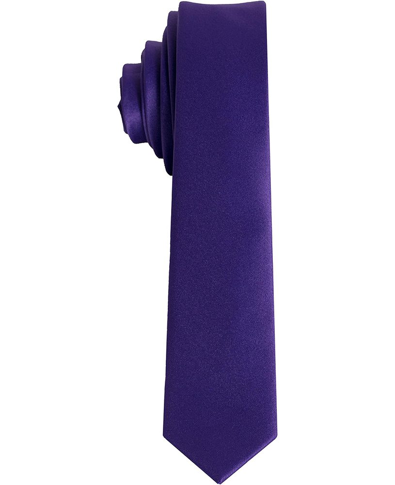 Men's Premium Super Skinny Purple Necktie For Suits