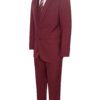 Modern Fit Burgundy-Maroon Three Piece Suit