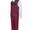 Burgundy with Black 7 Piece Vest Set Shawl Lapel Burgundy with Black 7 Piece Vest Set Shawl Lapel