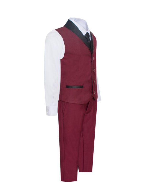 Boys Premium Burgundy 7 Piece Formal Vest Sets