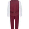 Premium Burgundy with Black 7 Piece Vest Set Premium Burgundy with Black 7 Piece Vest Set