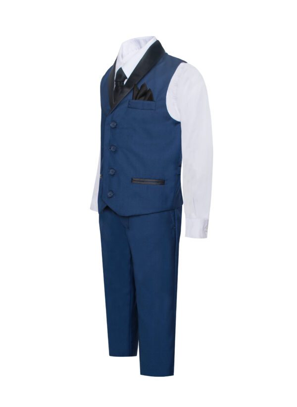 Boys Premium Navy Blue 7 Piece Formal Vest Set