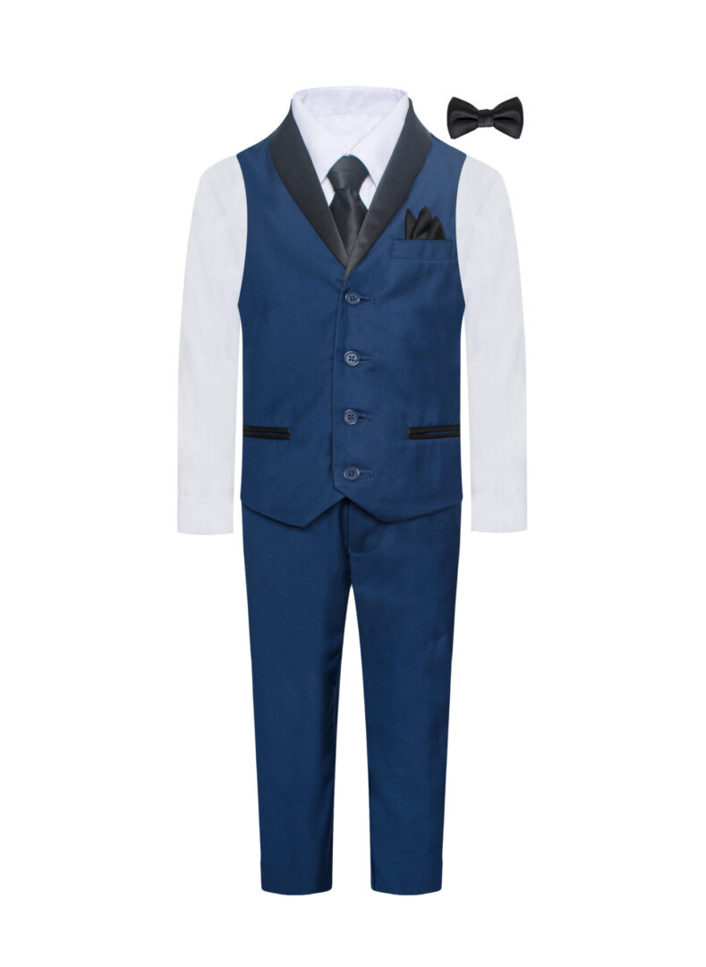 Boys Premium Navy Blue Formal Vest Set