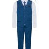 Royal Blue Eight Piece Notch lapel suit Includes Vest and Necktie And BowTie