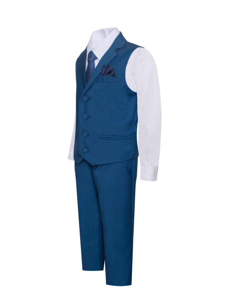Men's Royal Blue Eight Piece Notch lapel suit set Includes Vest and Necktie