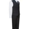 Premium Black Eight Piece Notch lapel suit Set Includes Vest and Necktie