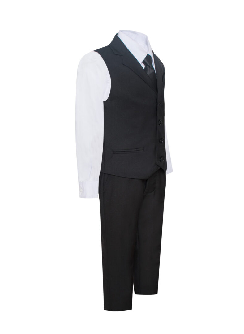 Premium Black Eight Piece Notch lapel suit Set Includes Vest and Necktie