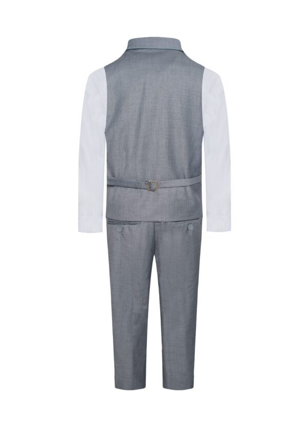 Boys Premium Light Gray 7 Piece Formal notch lapel Vest Set