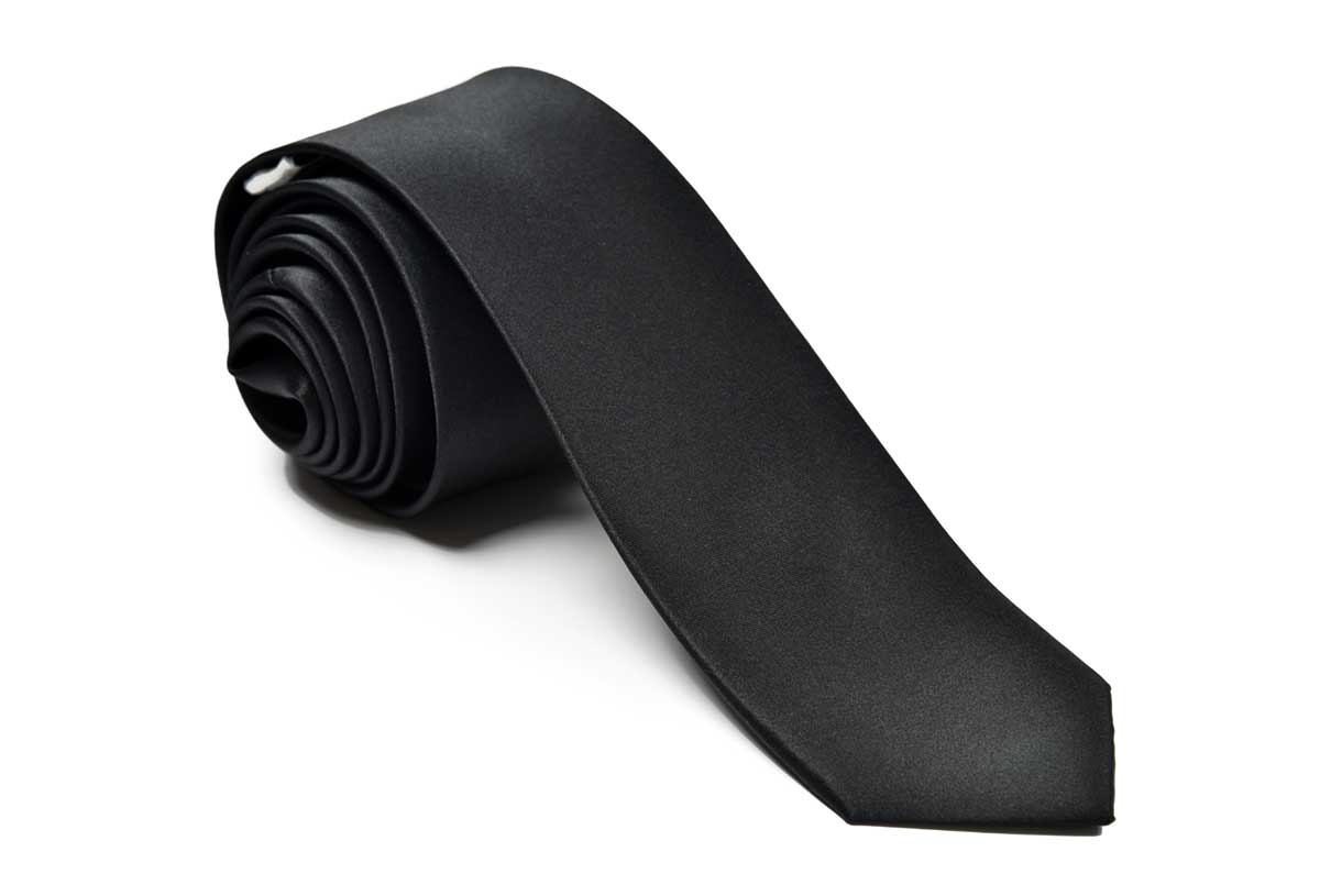 Premium Slim Black? Necktie for Suits & Tuxedos