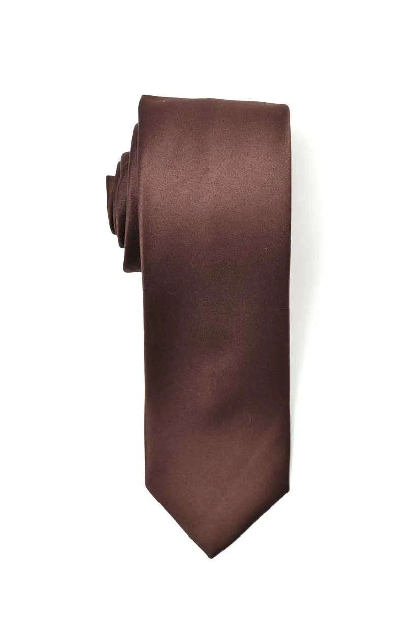Men's Premium Slim Brown Necktie for Suits