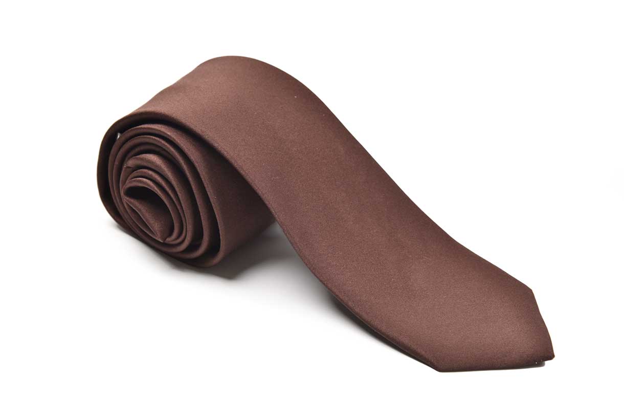 Premium Slim Brown Necktie for Suits & Tuxedos