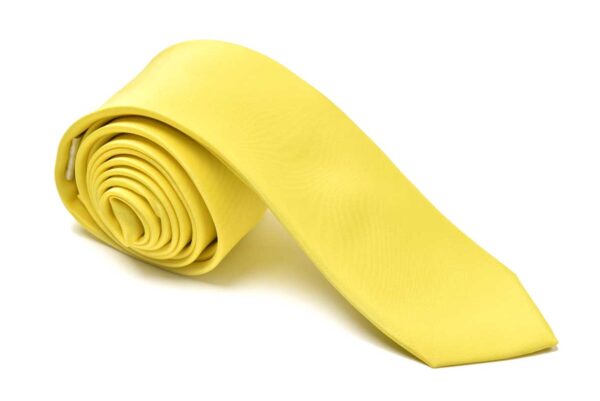 Premium Slim Canary Yellow Necktie for Suits