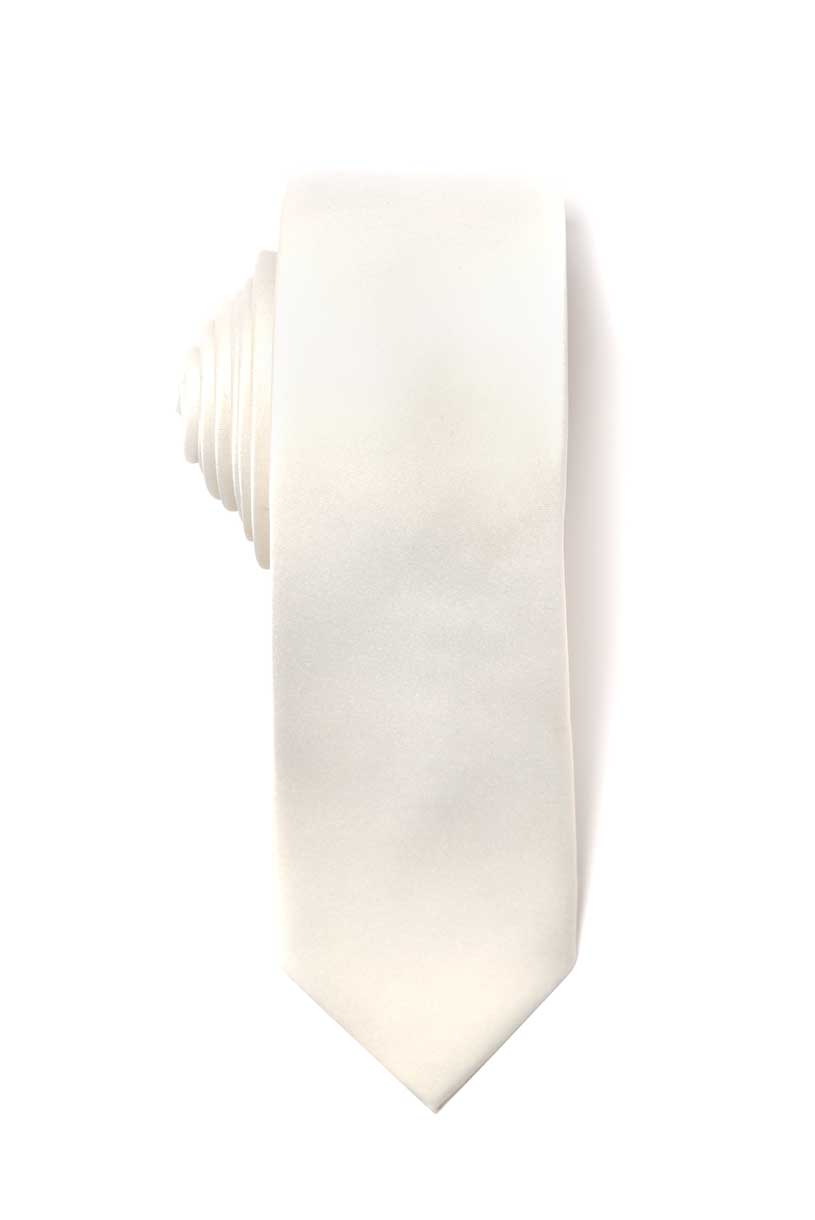 Premium Slim Cream Off White Necktie for Suits