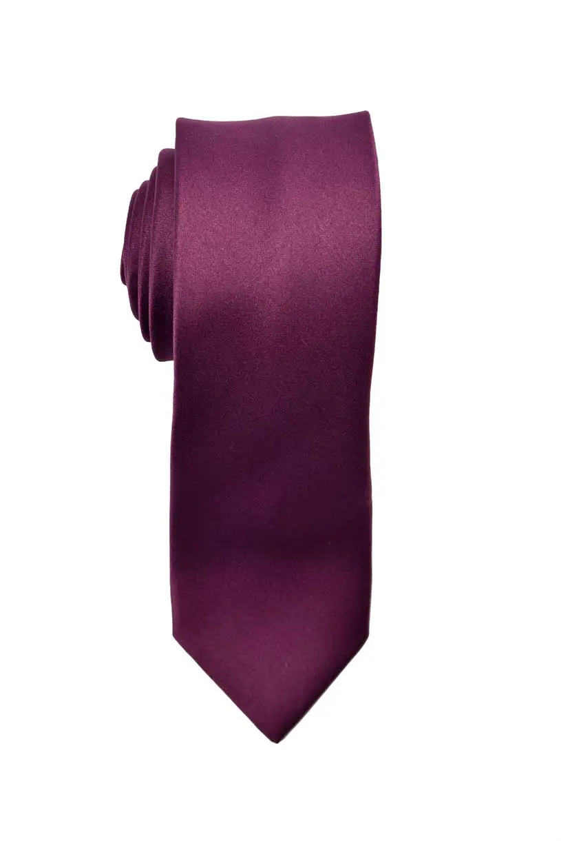 Premium Slim Eggplant Necktie for Suits & Tuxedos