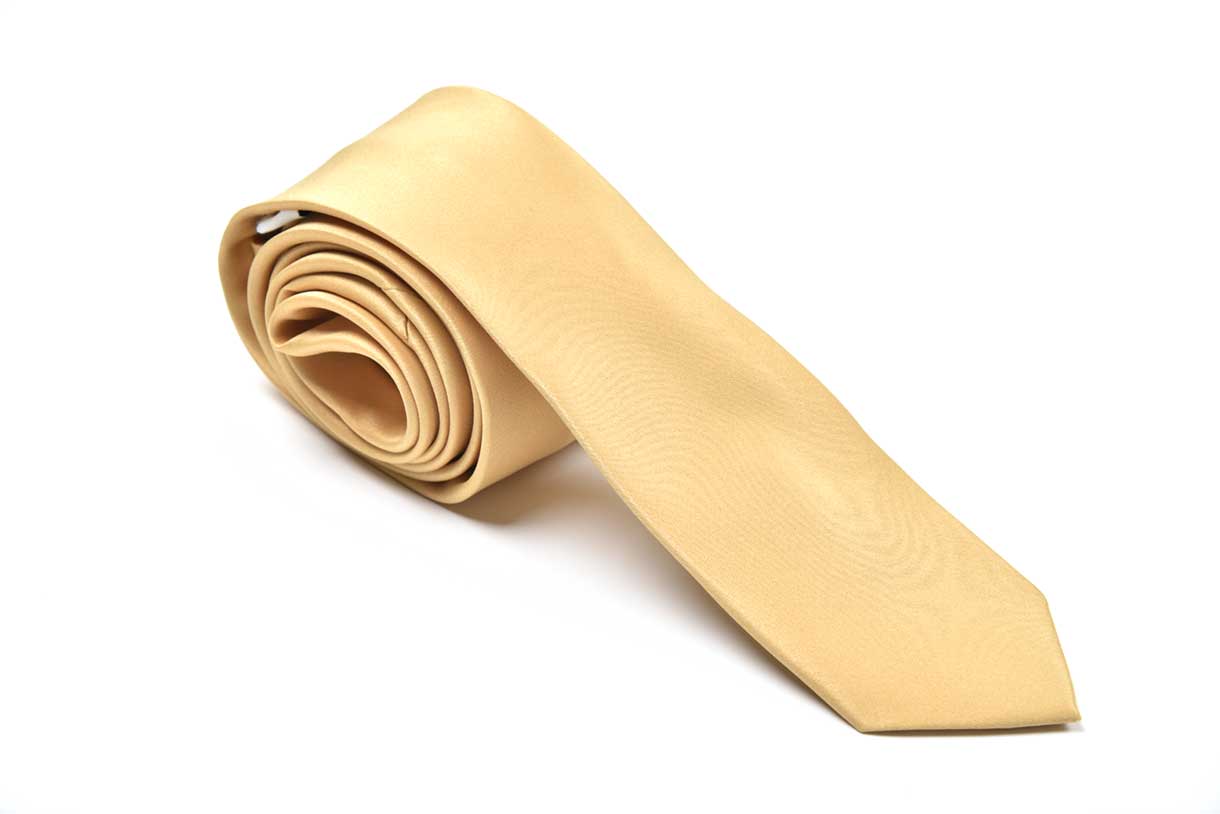 Premium Slim Gold Necktie for Suits & Tuxedos
