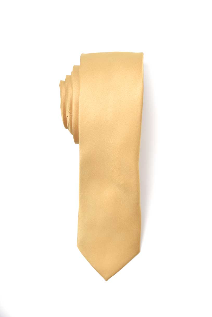 Men's Premium Slim Gold Necktie for Suits