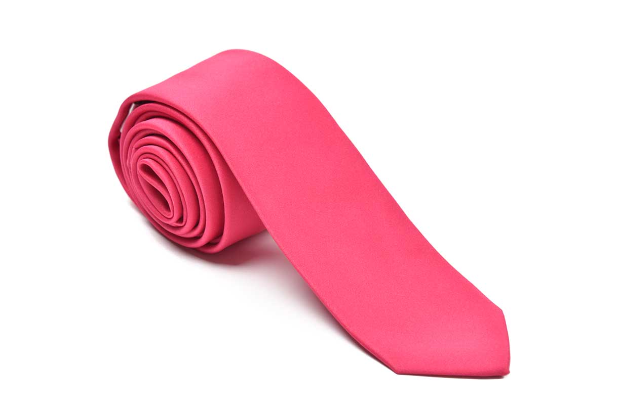 Men's Premium Slim Fuchsia-Hot Pink Necktie for Suits