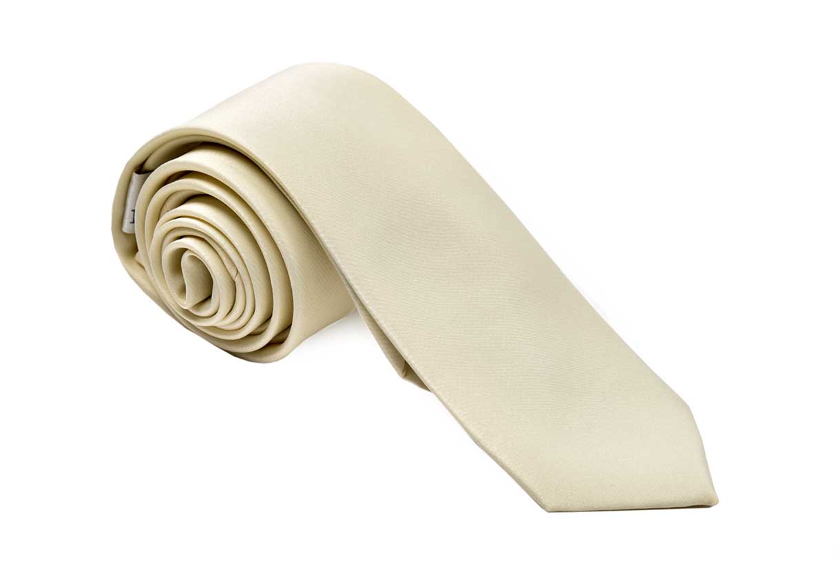 Premium Slim Ivory Necktie for Suits & Tuxedos