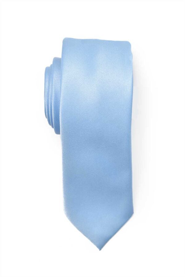 Men's Premium Slim Light Blue Sky Blue Light Blue Necktie