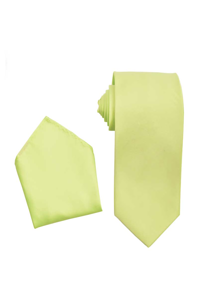 Premium Necktie with Matching Pocket Square Set For Suits