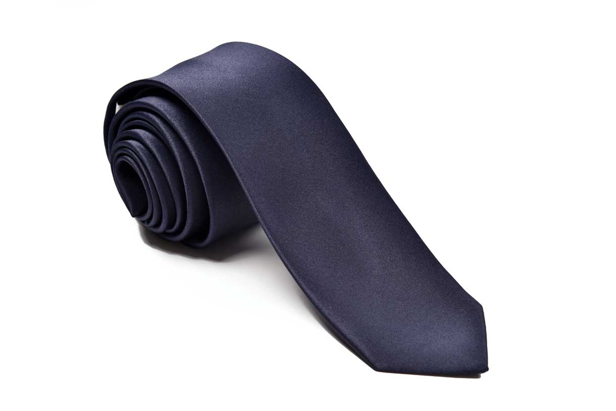 Premium Slim Navy Blue Necktie for Suits & Tuxedos