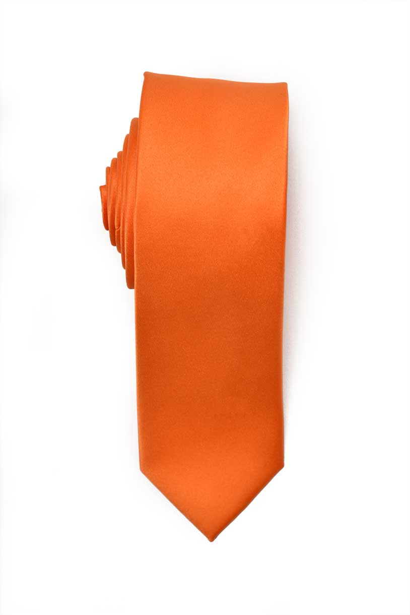 Men's Premium Slim Orange Necktie for Suits