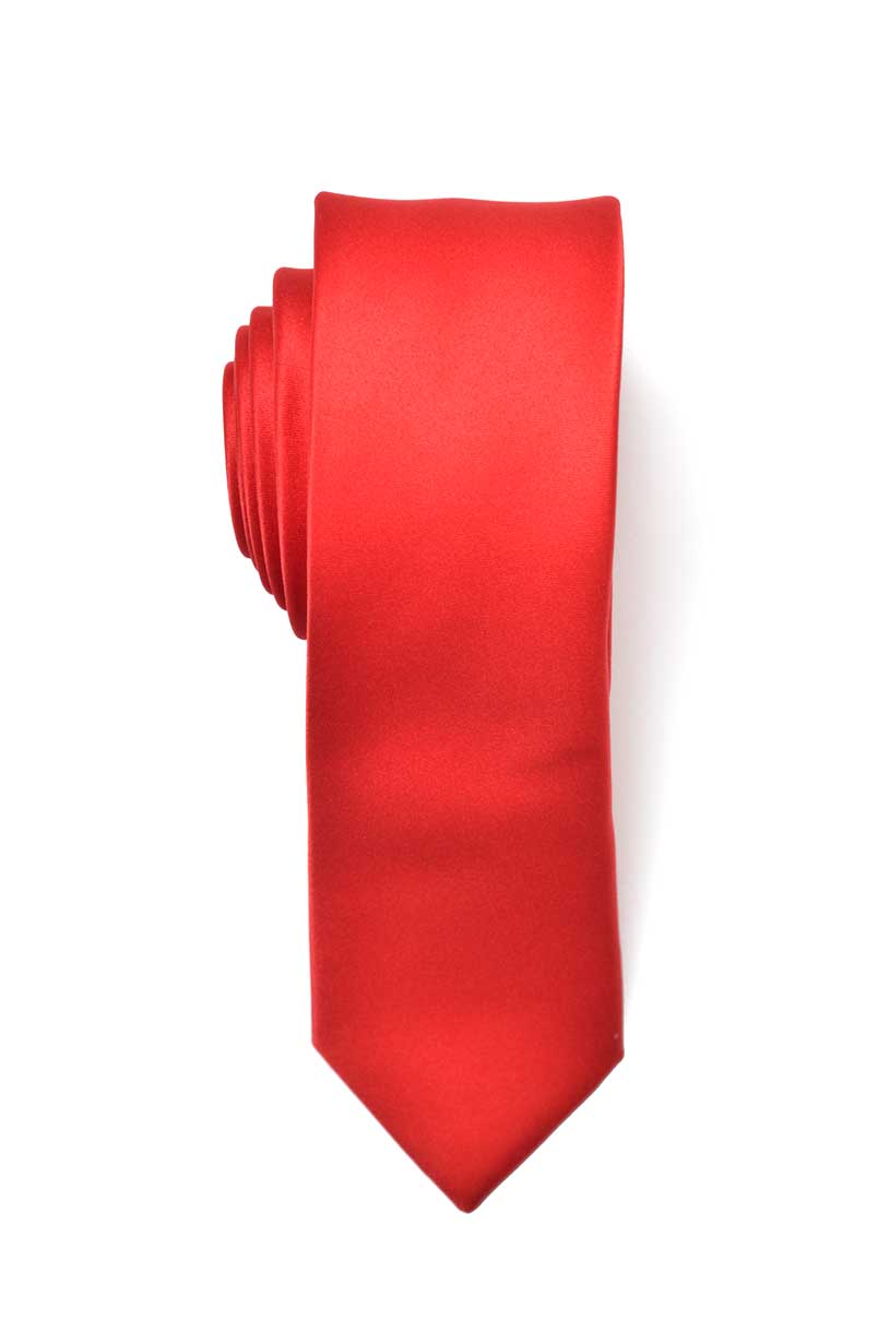 Men's Premium Slim Red Necktie for Suits
