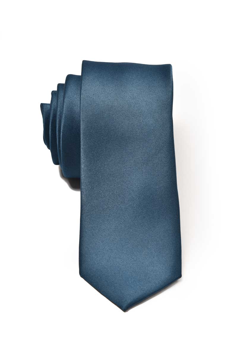Premium Slim Sapphire Blue Necktie for Suits & Tuxedos
