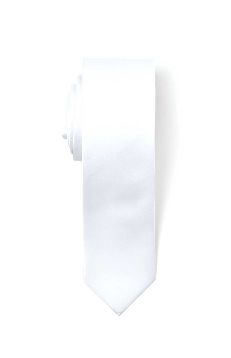 Men's Premium Slim White Necktie for Suits