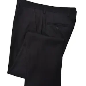 Men's Premium Slim Fit Flat Front Dress Pants Black Pants