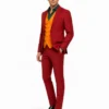 mens joker costume clean three quarter Men's burgundy red four-piece suit three-quarter view
